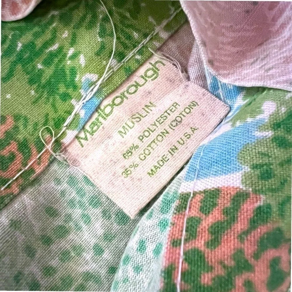 MARLBOROUGH Vintage 70s Pillowcase Mountain Landscape Forest Stream Tree Retro